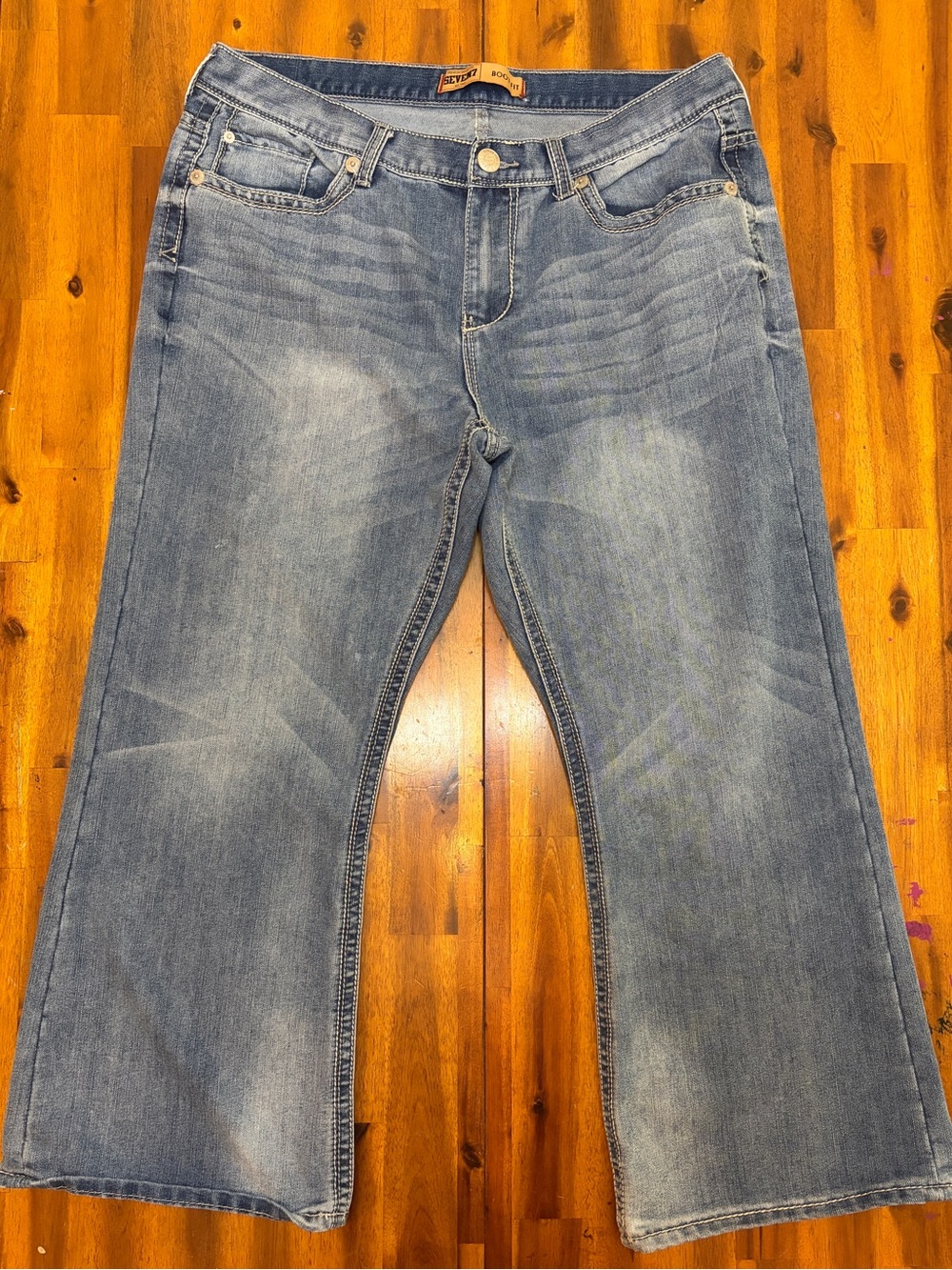 Mens Seven7 Light Wash Wide Leg  bootcut Jeans size 40x30